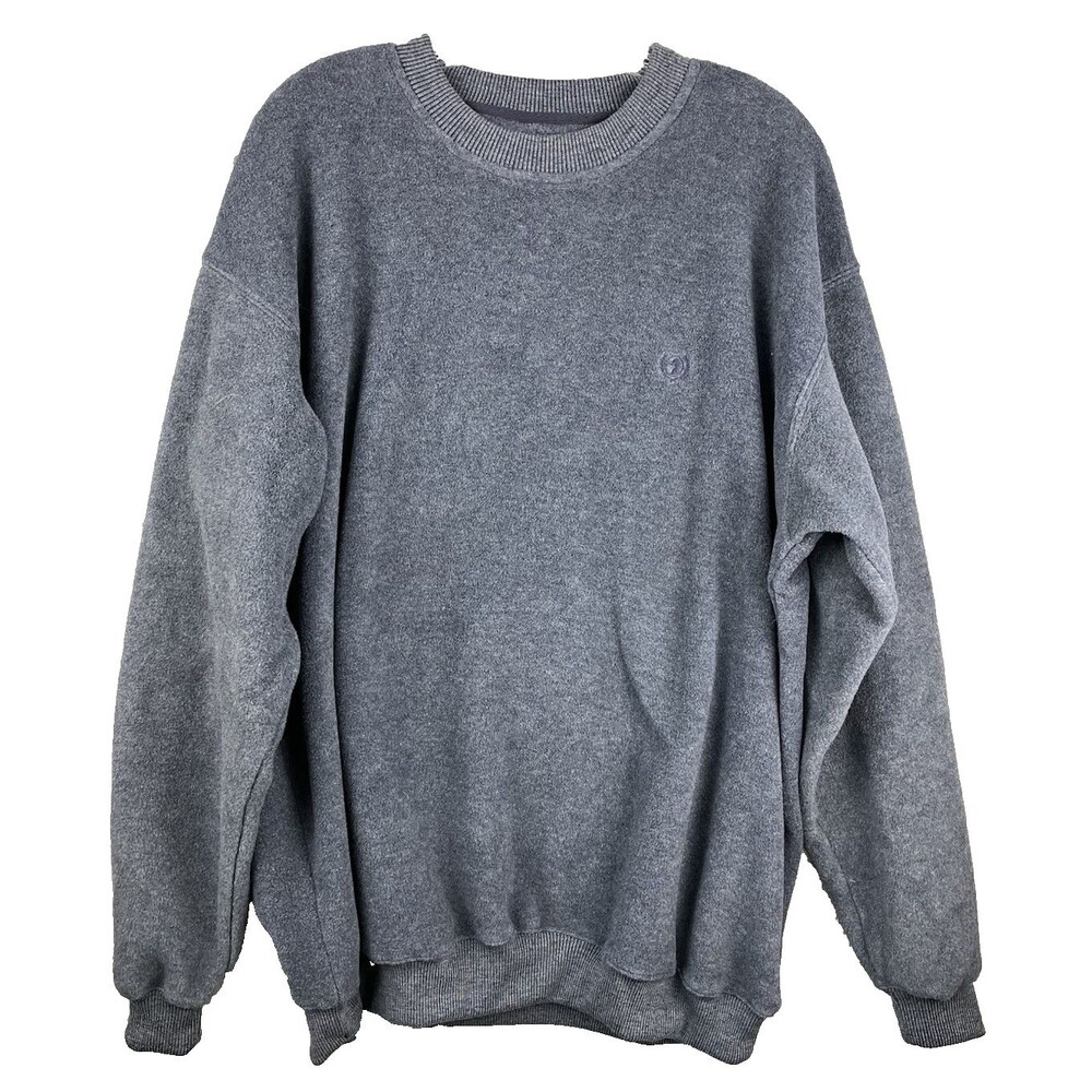 VTG Y2K 90s Duck Head Sweatshirt Men's L Blue-Gray Crew Neck w/ Logo Thick Cozy